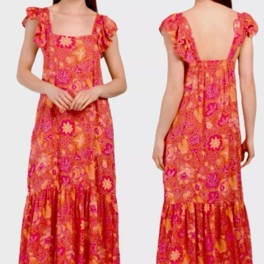 Maxi Dress house of Harlow 1960 Sz XS print resortwear boho bohemian - Picture 8 of 9
